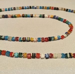 Art glass bead necklace